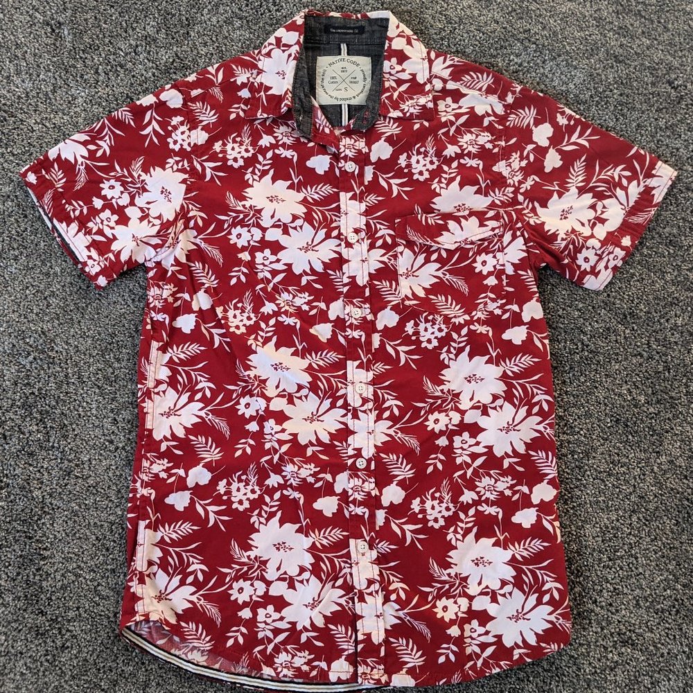 Men's Button Up w/Pocket Hawaiian Shirt (A336)